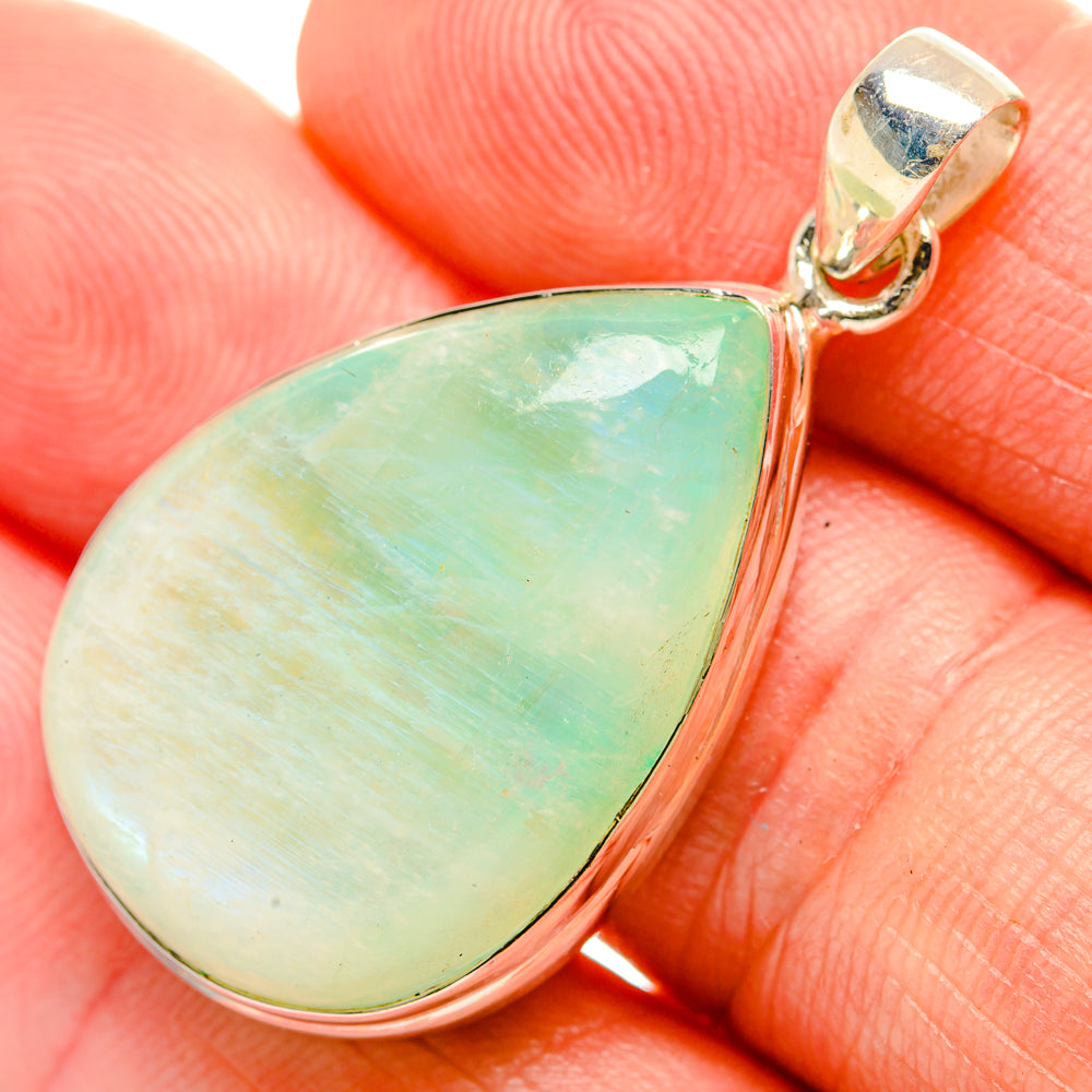 Green Moonstone Pendants handcrafted by Ana Silver Co - PD33188