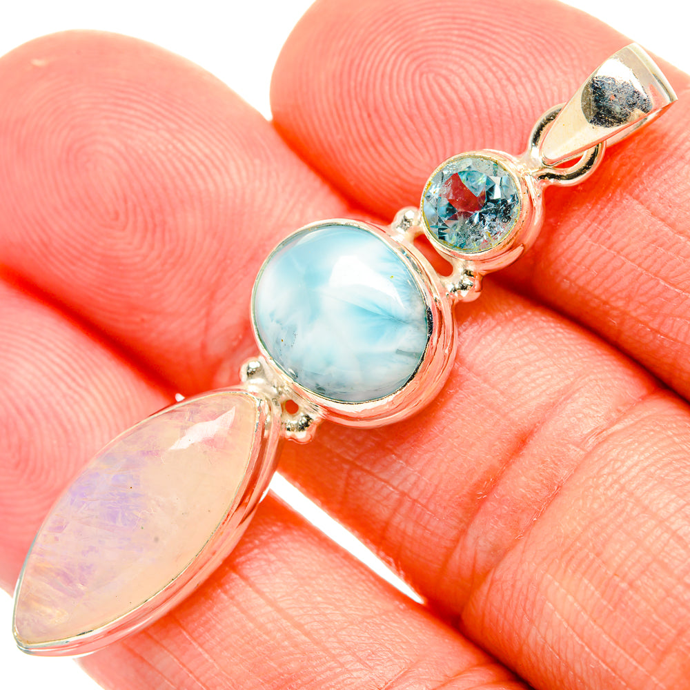 Rainbow Moonstone Pendants handcrafted by Ana Silver Co - PD33191