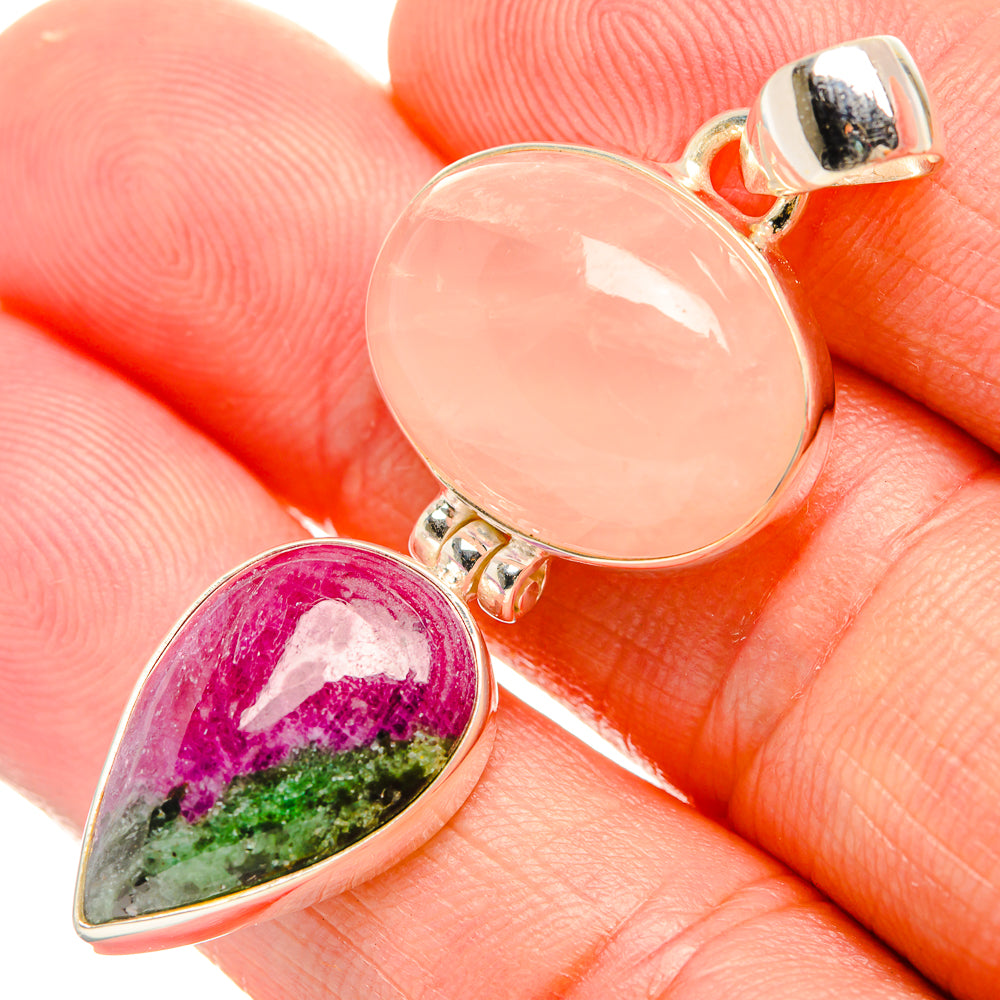 Rose Quartz Pendants handcrafted by Ana Silver Co - PD33193