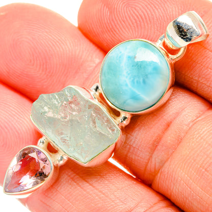 Aquamarine Pendants handcrafted by Ana Silver Co - PD33199
