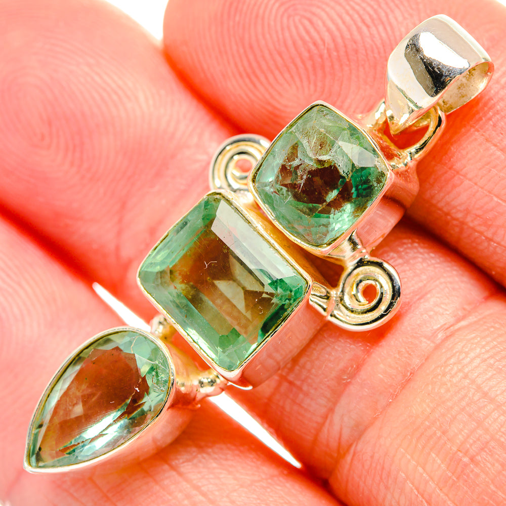Green Fluorite Pendants handcrafted by Ana Silver Co - PD33201