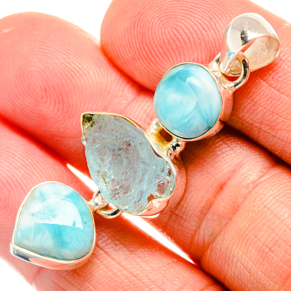 Aquamarine Pendants handcrafted by Ana Silver Co - PD33202