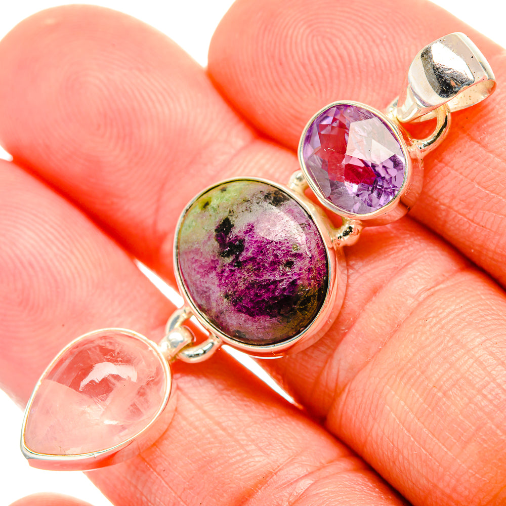 Ruby Zoisite Pendants handcrafted by Ana Silver Co - PD33215