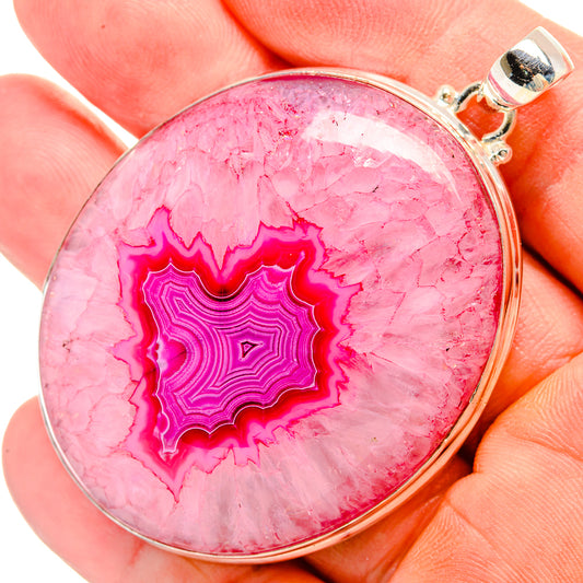 Pink Agate Window Druzy Pendants handcrafted by Ana Silver Co - PD33239