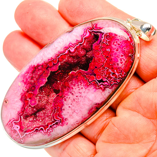 Pink Agate Window Druzy Pendants handcrafted by Ana Silver Co - PD33244