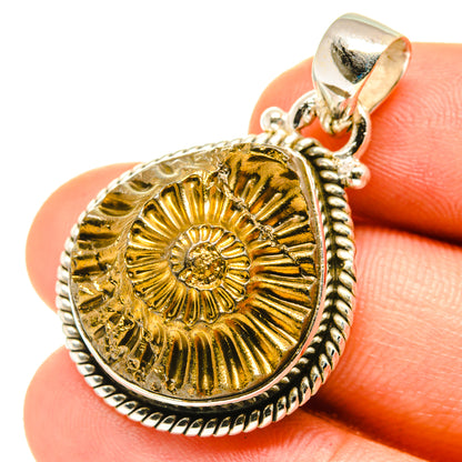 Pyrite Fossil Pendants handcrafted by Ana Silver Co - PD3327