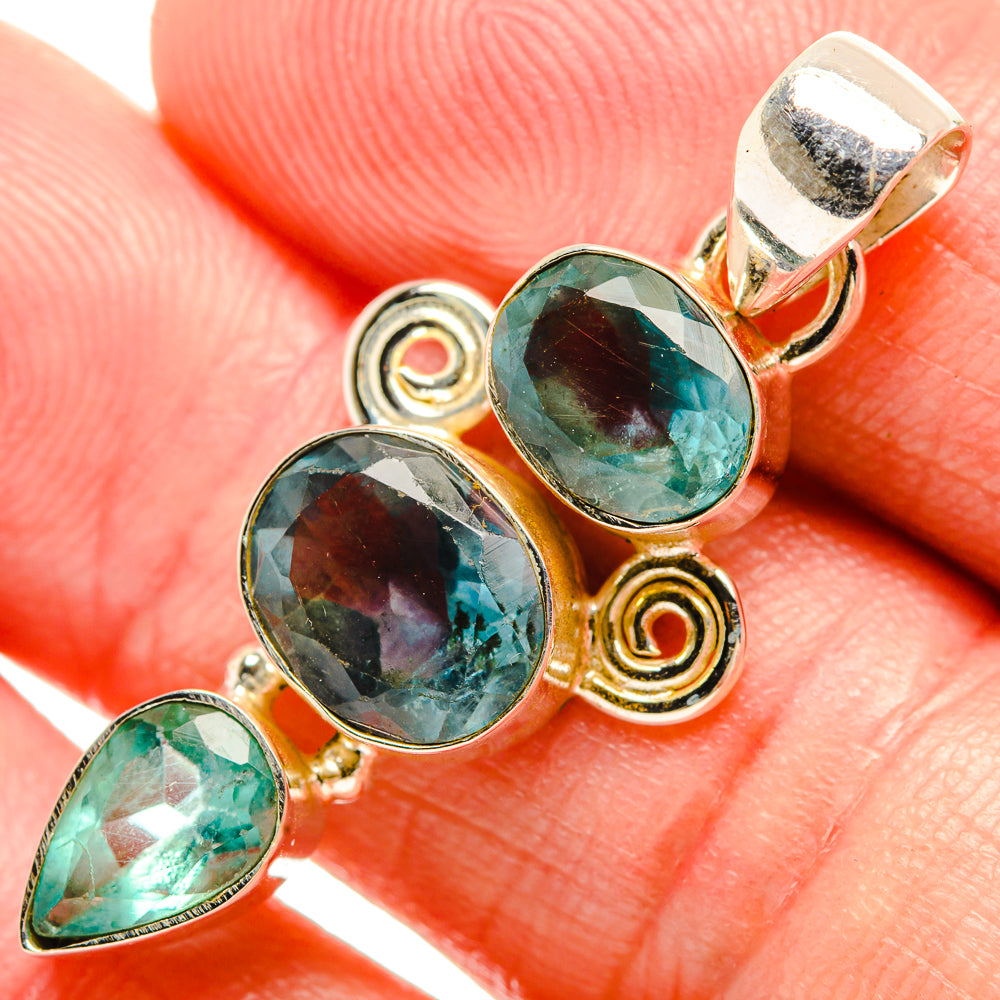 Blue Fluorite Pendants handcrafted by Ana Silver Co - PD33275