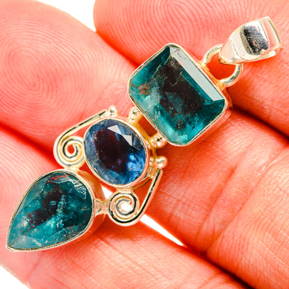 Blue Fluorite Pendants handcrafted by Ana Silver Co - PD33277