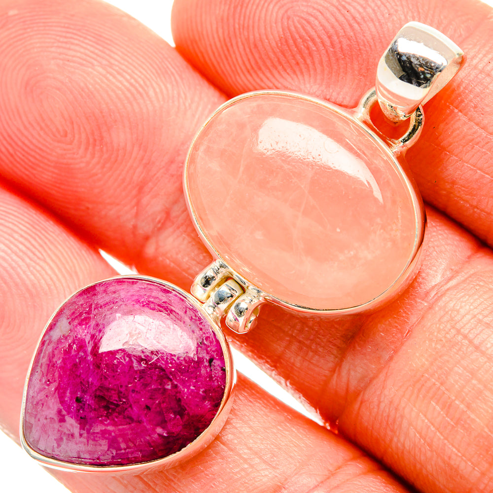 Rose Quartz Pendants handcrafted by Ana Silver Co - PD33286