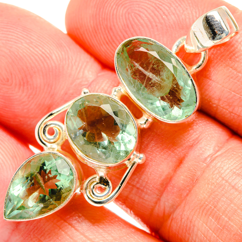 Green Fluorite Pendants handcrafted by Ana Silver Co - PD33288