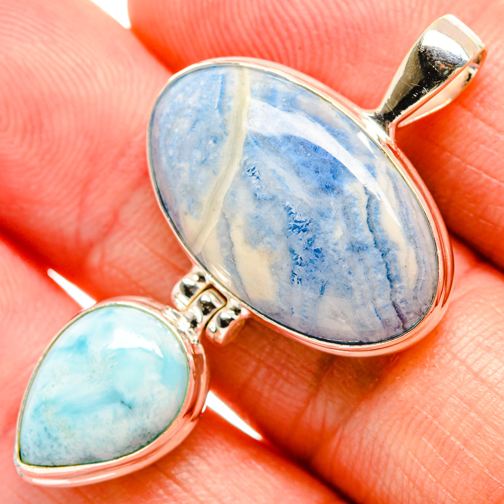 Blue Scheelite Pendants handcrafted by Ana Silver Co - PD33299