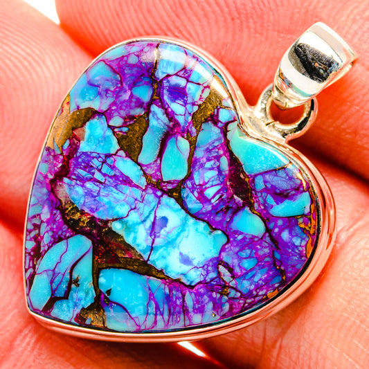 Purple Copper Composite Turquoise Pendants handcrafted by Ana Silver Co - PD33364