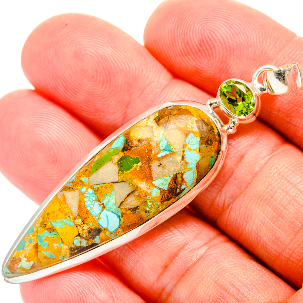 Blue Copper Composite Turquoise Pendants handcrafted by Ana Silver Co - PD33377