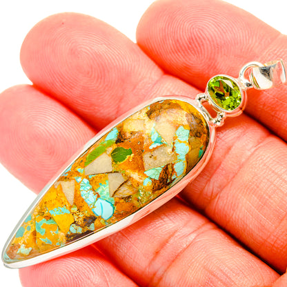 Blue Copper Composite Turquoise Pendants handcrafted by Ana Silver Co - PD33377
