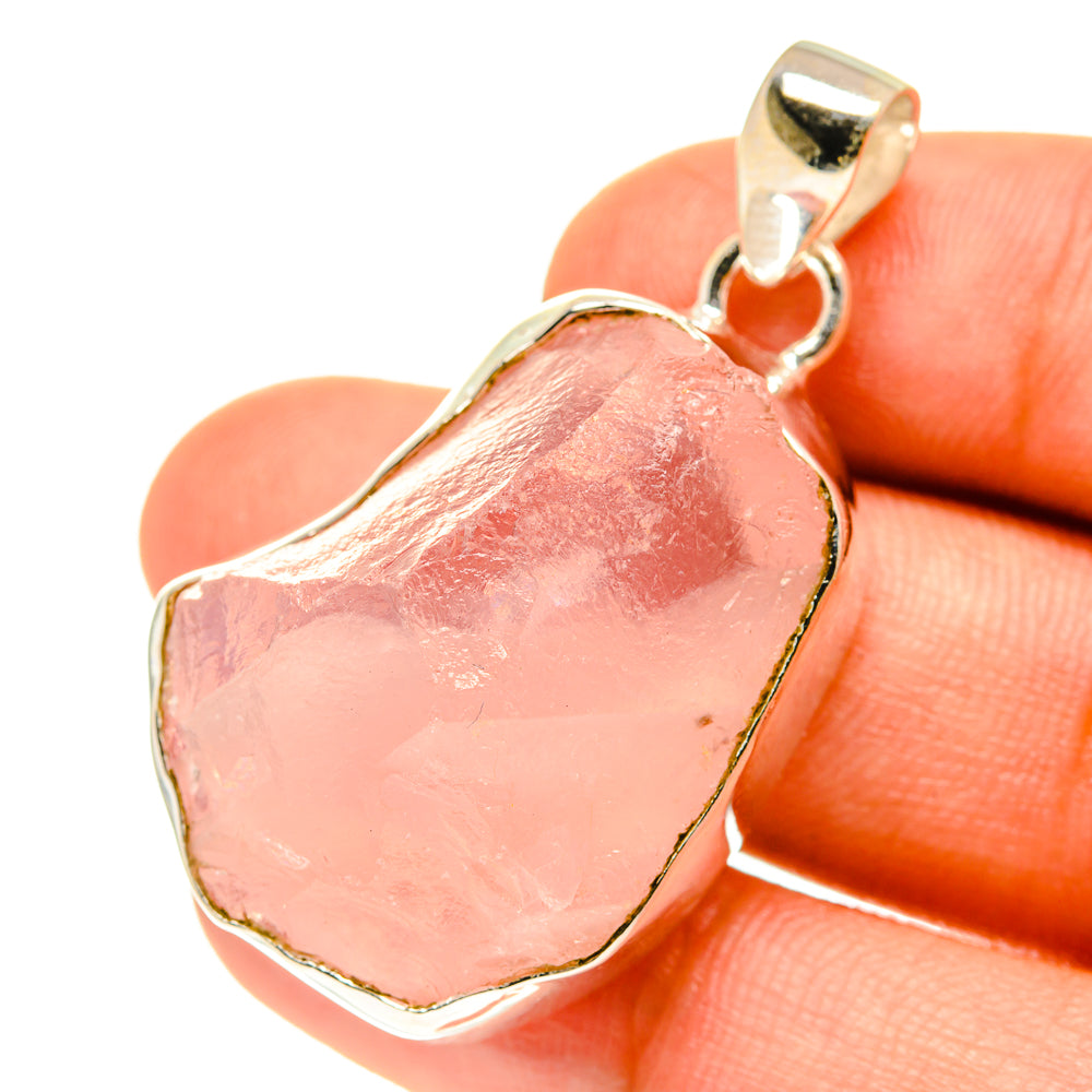 Rose Quartz Pendants handcrafted by Ana Silver Co - PD3338