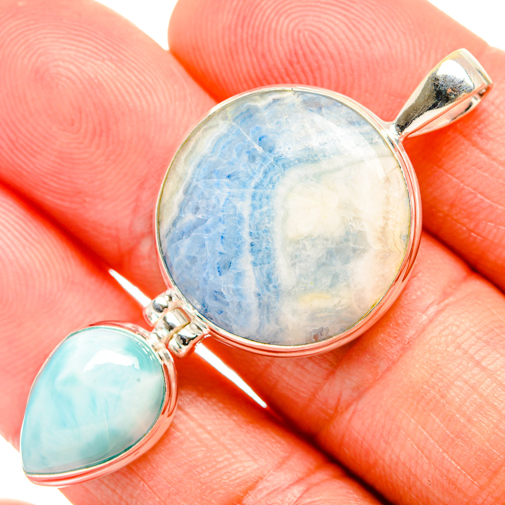 Blue Scheelite Pendants handcrafted by Ana Silver Co - PD33383