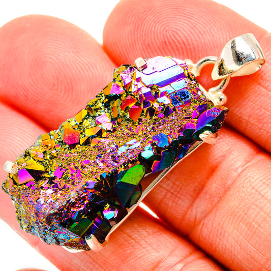 Titanium Sunshine Druzy Pendants handcrafted by Ana Silver Co - PD33386
