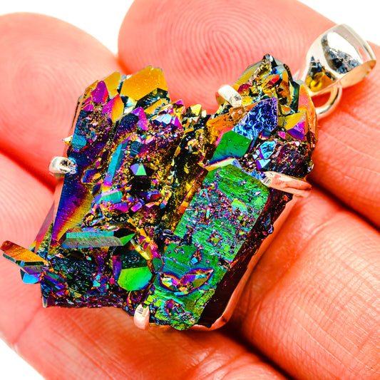 Titanium Sunshine Druzy Pendants handcrafted by Ana Silver Co - PD33388
