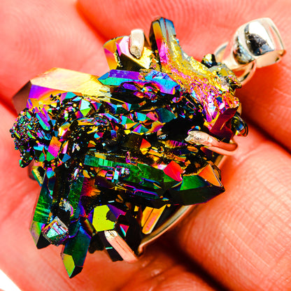 Titanium Sunshine Druzy Pendants handcrafted by Ana Silver Co - PD33390