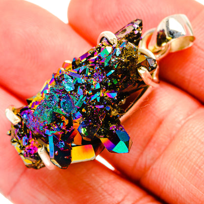 Titanium Sunshine Druzy Pendants handcrafted by Ana Silver Co - PD33391