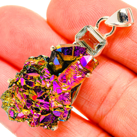Titanium Sunshine Druzy Pendants handcrafted by Ana Silver Co - PD33392