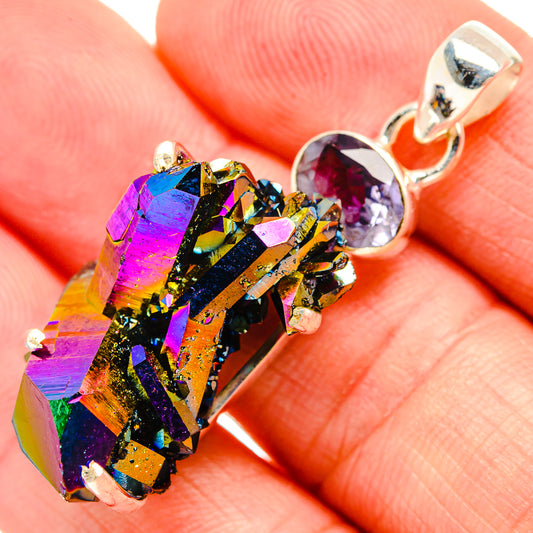 Titanium Sunshine Druzy Pendants handcrafted by Ana Silver Co - PD33393