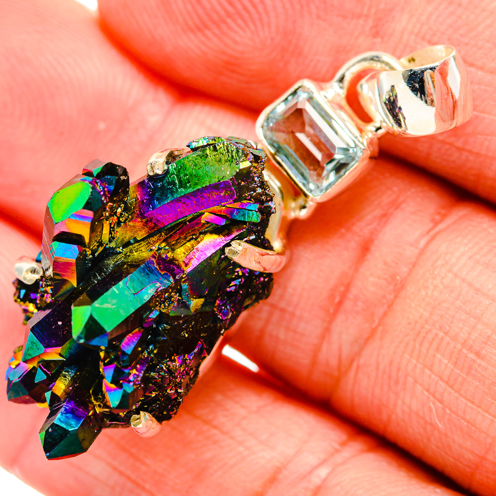 Titanium Sunshine Druzy Pendants handcrafted by Ana Silver Co - PD33395