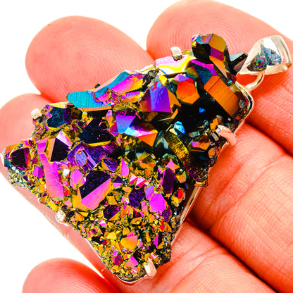 Titanium Sunshine Druzy Pendants handcrafted by Ana Silver Co - PD33397