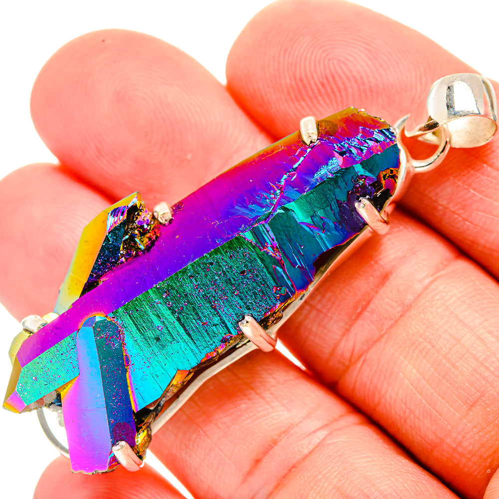 Titanium Sunshine Druzy Pendants handcrafted by Ana Silver Co - PD33398