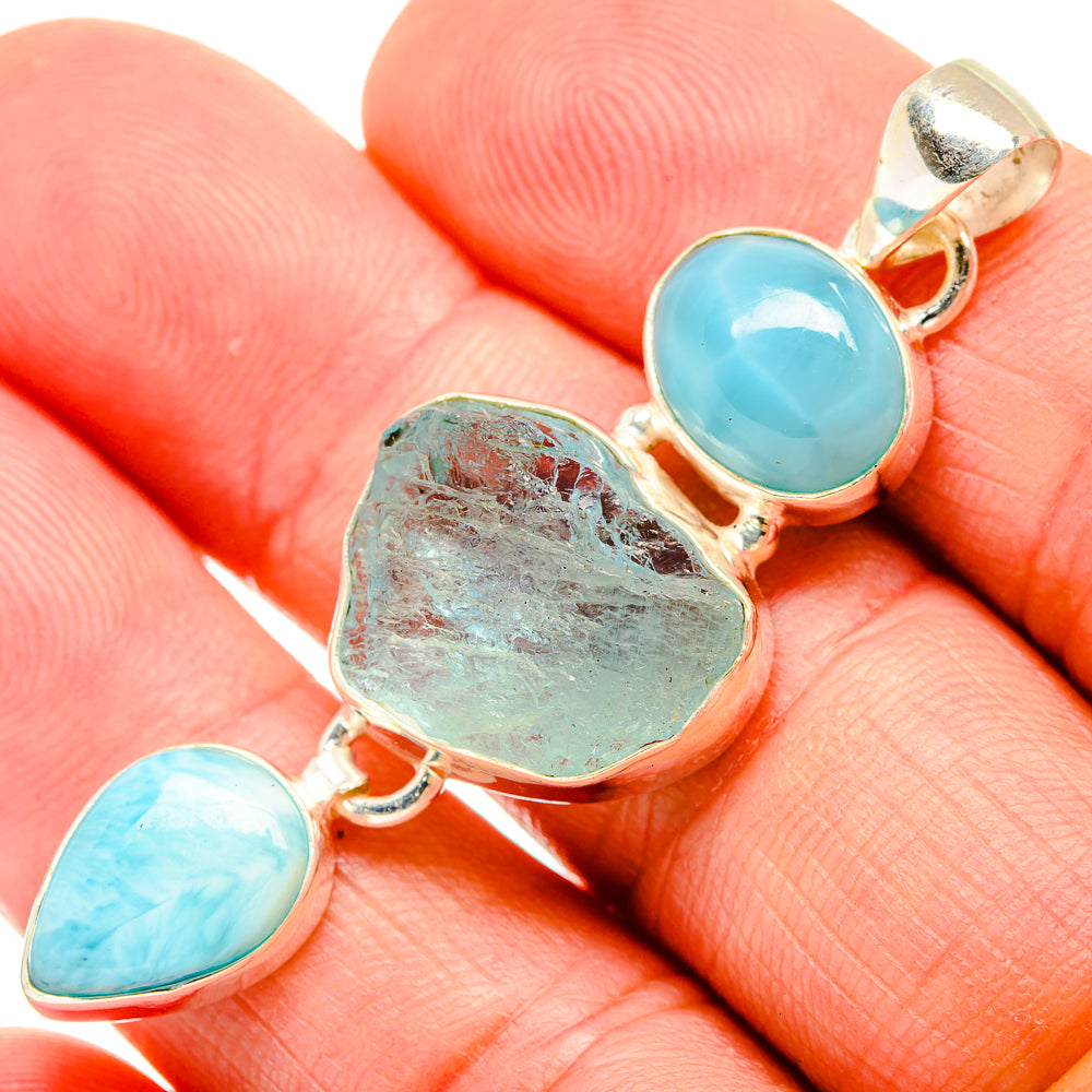 Aquamarine Pendants handcrafted by Ana Silver Co - PD33401