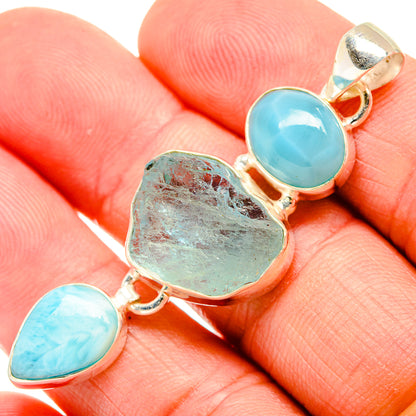 Aquamarine Pendants handcrafted by Ana Silver Co - PD33401