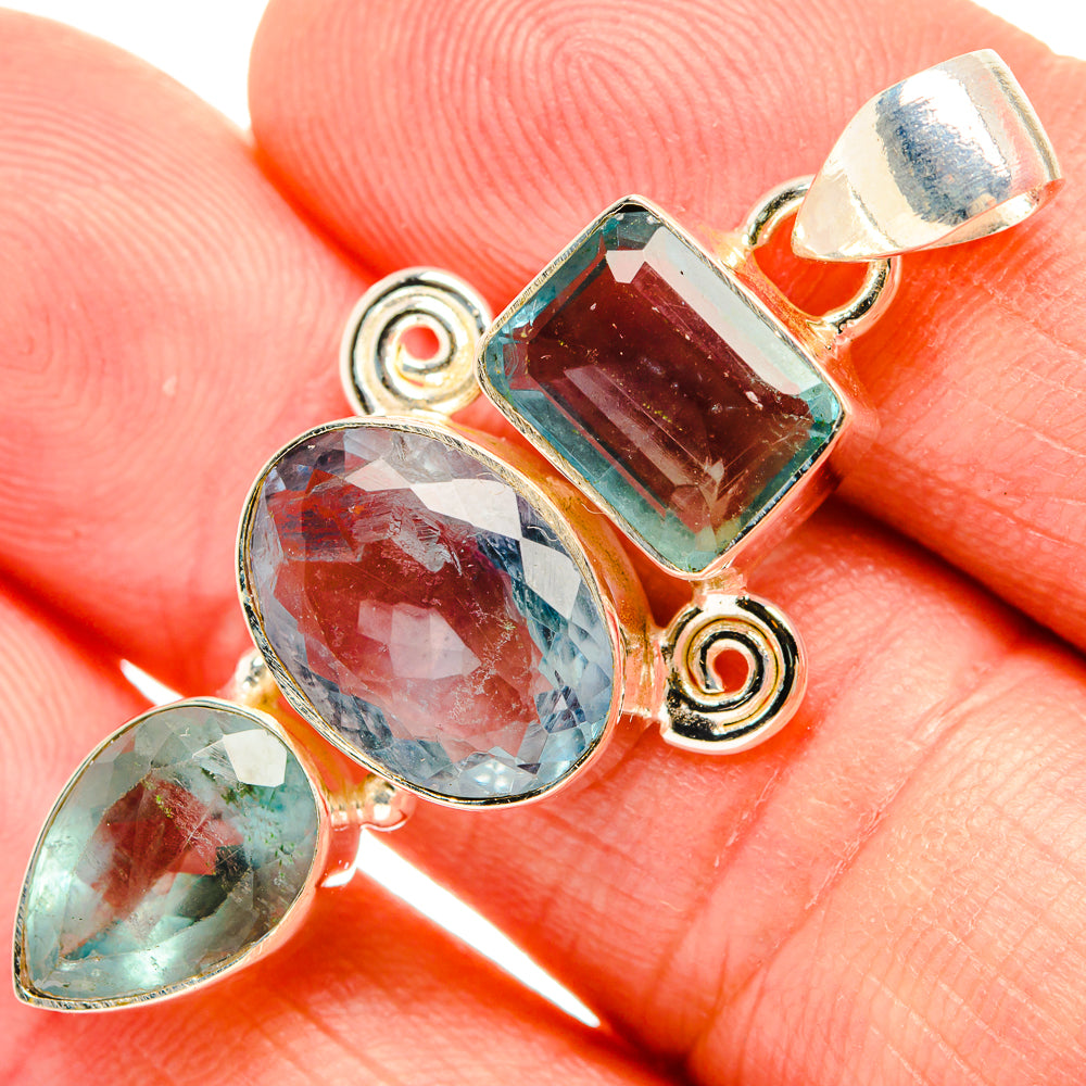 Blue Fluorite Pendants handcrafted by Ana Silver Co - PD33408
