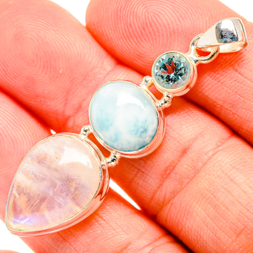 Rainbow Moonstone Pendants handcrafted by Ana Silver Co - PD33409
