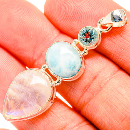 Rainbow Moonstone Pendants handcrafted by Ana Silver Co - PD33409