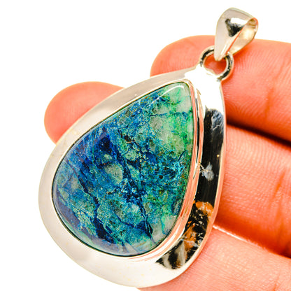 Chrysocolla In Quartz Pendants handcrafted by Ana Silver Co - PD3342