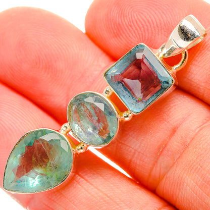 Blue Fluorite Pendants handcrafted by Ana Silver Co - PD33420
