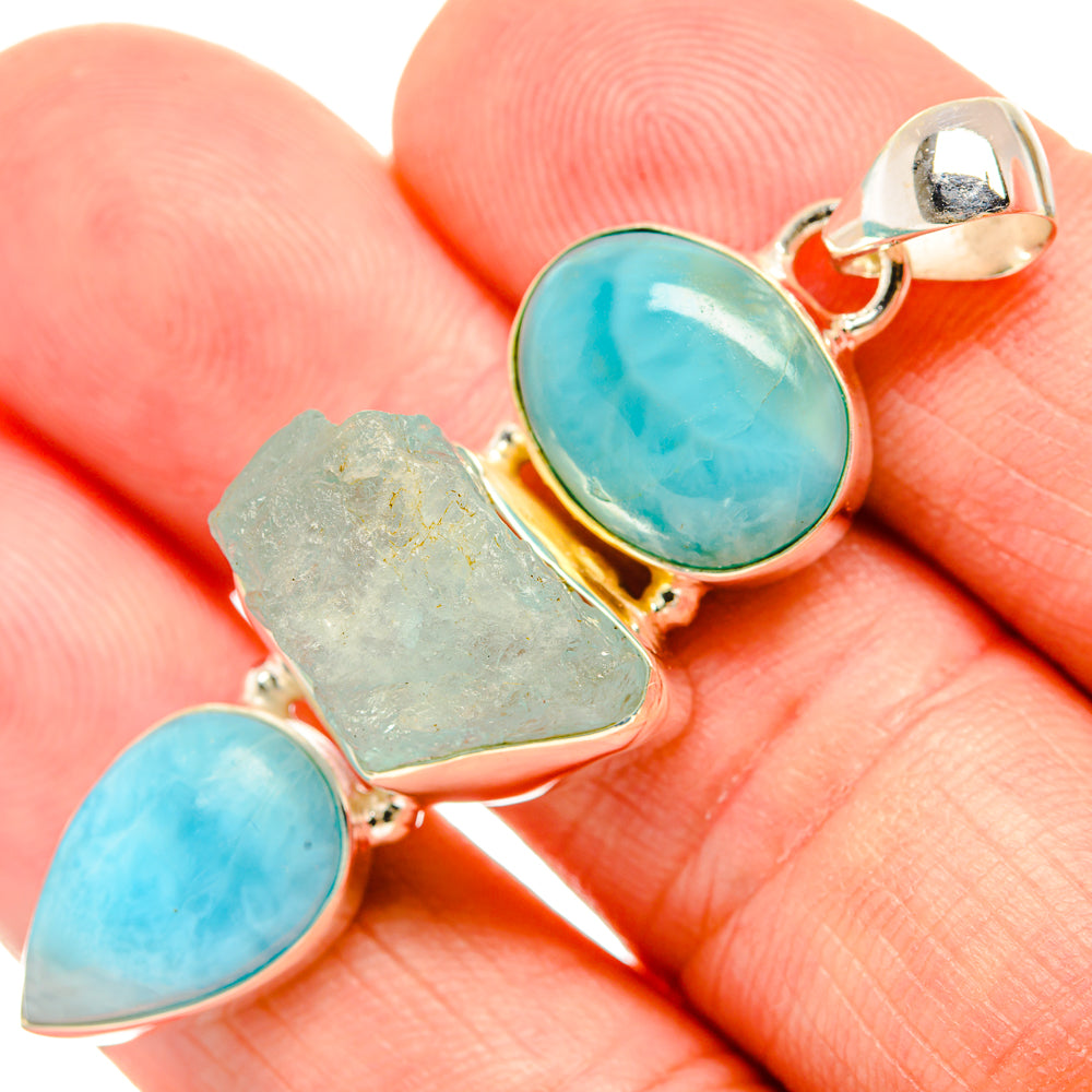 Aquamarine Pendants handcrafted by Ana Silver Co - PD33435