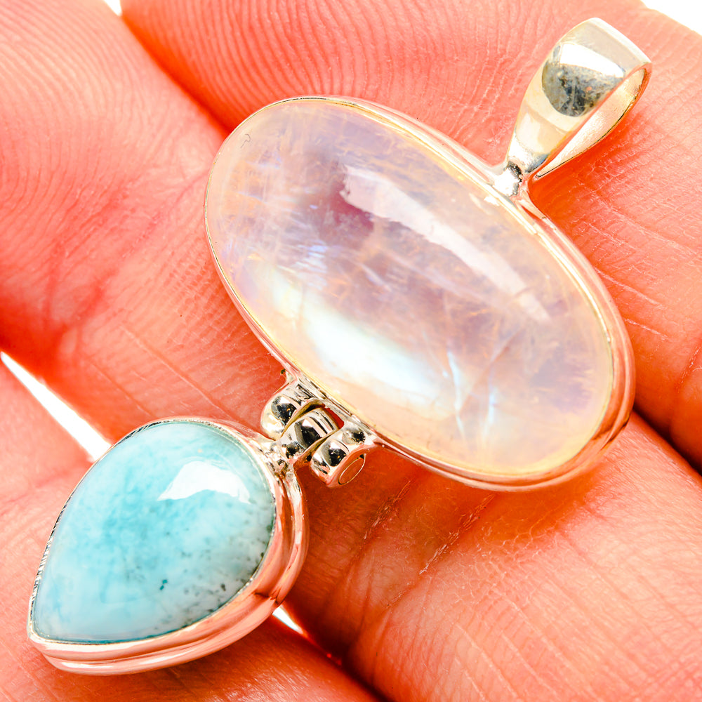 Rainbow Moonstone Pendants handcrafted by Ana Silver Co - PD33447