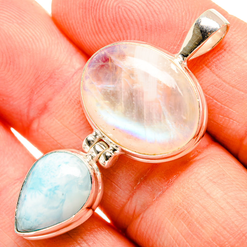 Rainbow Moonstone Pendants handcrafted by Ana Silver Co - PD33449