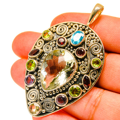 Green Amethyst Pendants handcrafted by Ana Silver Co - PD3345