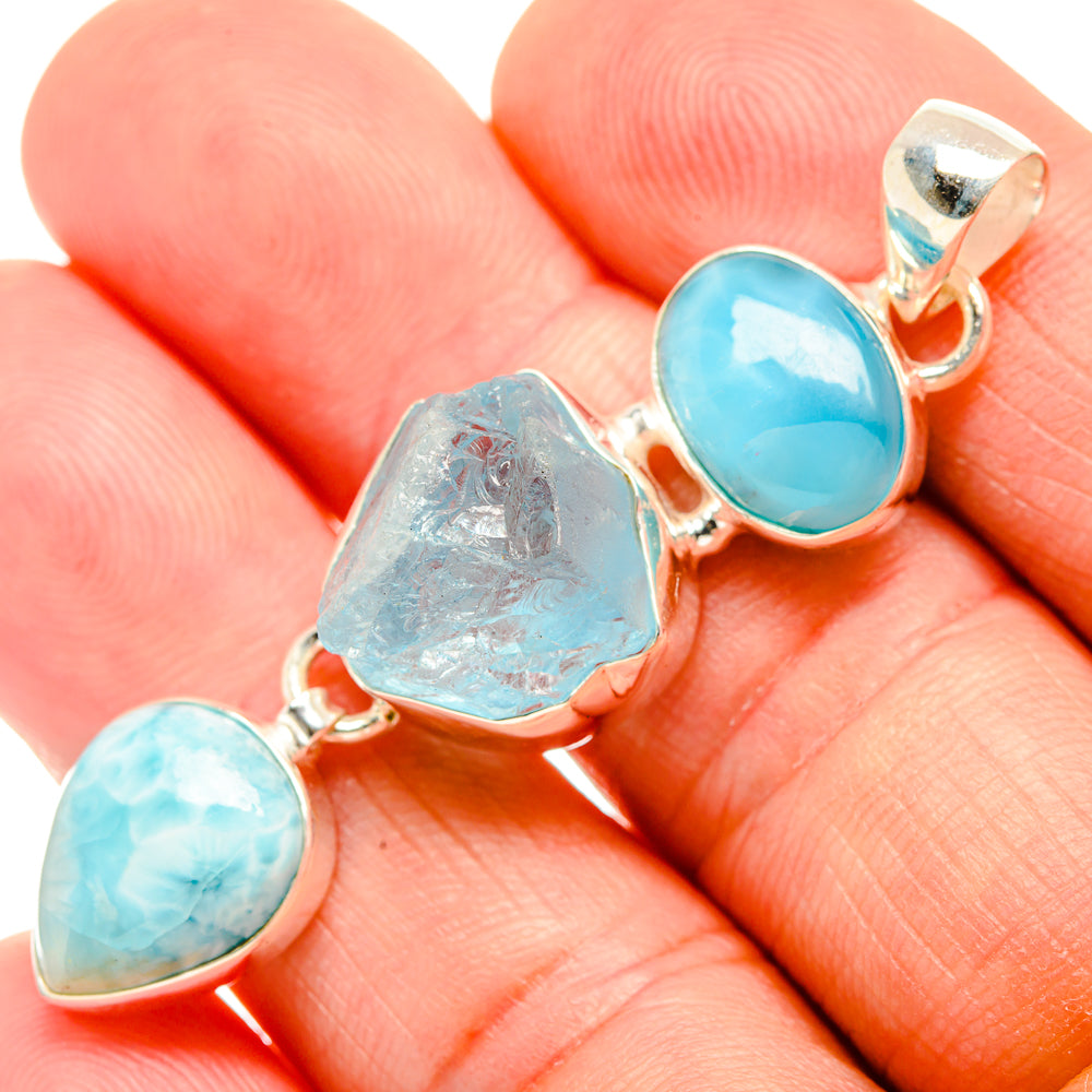 Aquamarine Pendants handcrafted by Ana Silver Co - PD33450