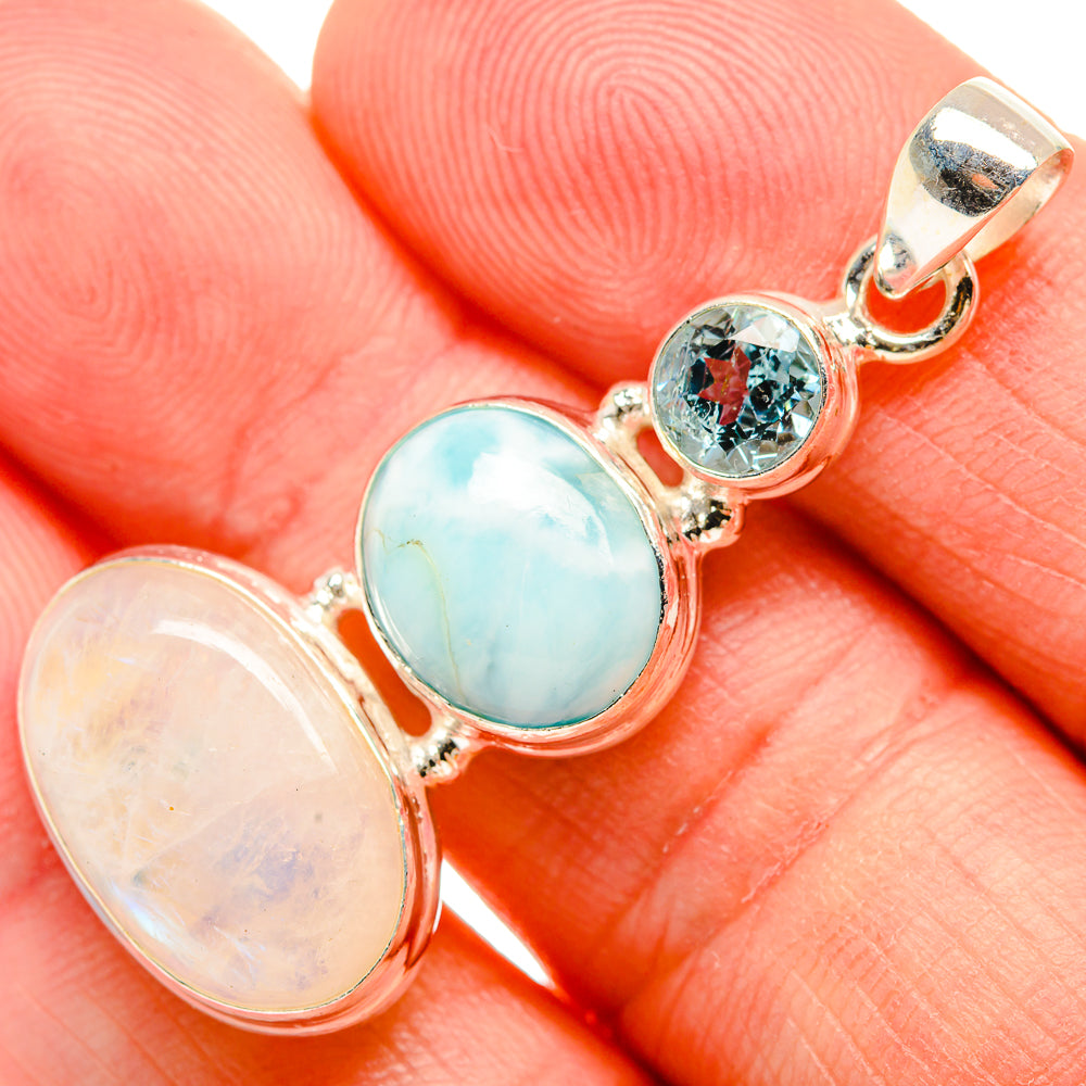 Rainbow Moonstone Pendants handcrafted by Ana Silver Co - PD33453