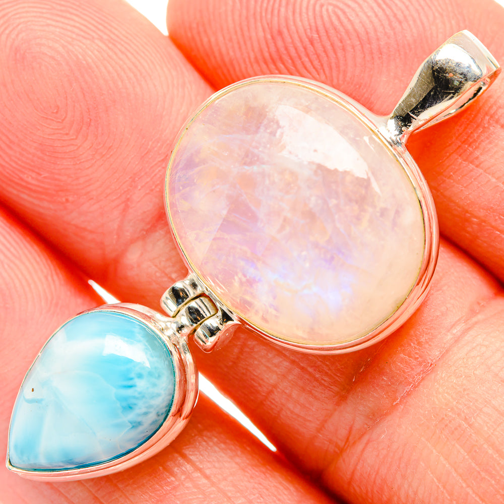 Rainbow Moonstone Pendants handcrafted by Ana Silver Co - PD33454