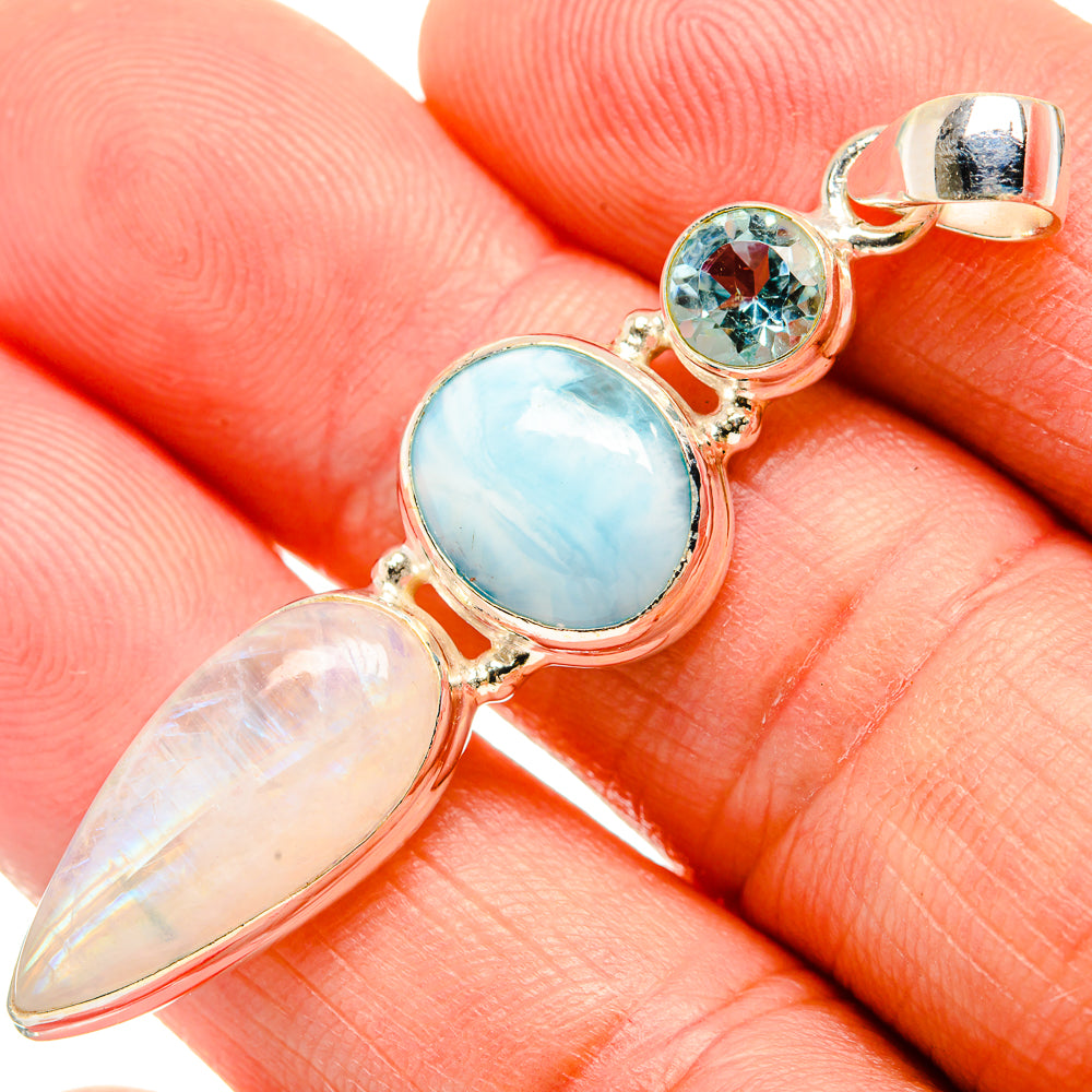 Rainbow Moonstone Pendants handcrafted by Ana Silver Co - PD33460