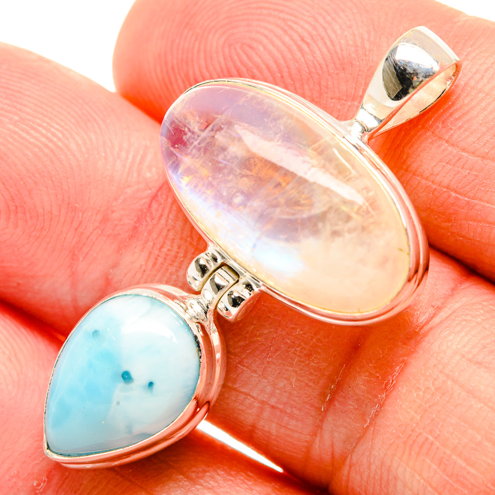 Rainbow Moonstone Pendants handcrafted by Ana Silver Co - PD33462