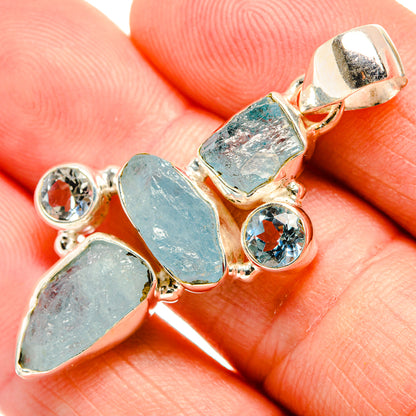 Aquamarine Pendants handcrafted by Ana Silver Co - PD33467