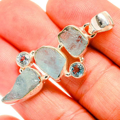 Aquamarine Pendants handcrafted by Ana Silver Co - PD33474