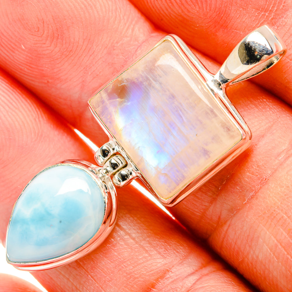 Rainbow Moonstone Pendants handcrafted by Ana Silver Co - PD33477