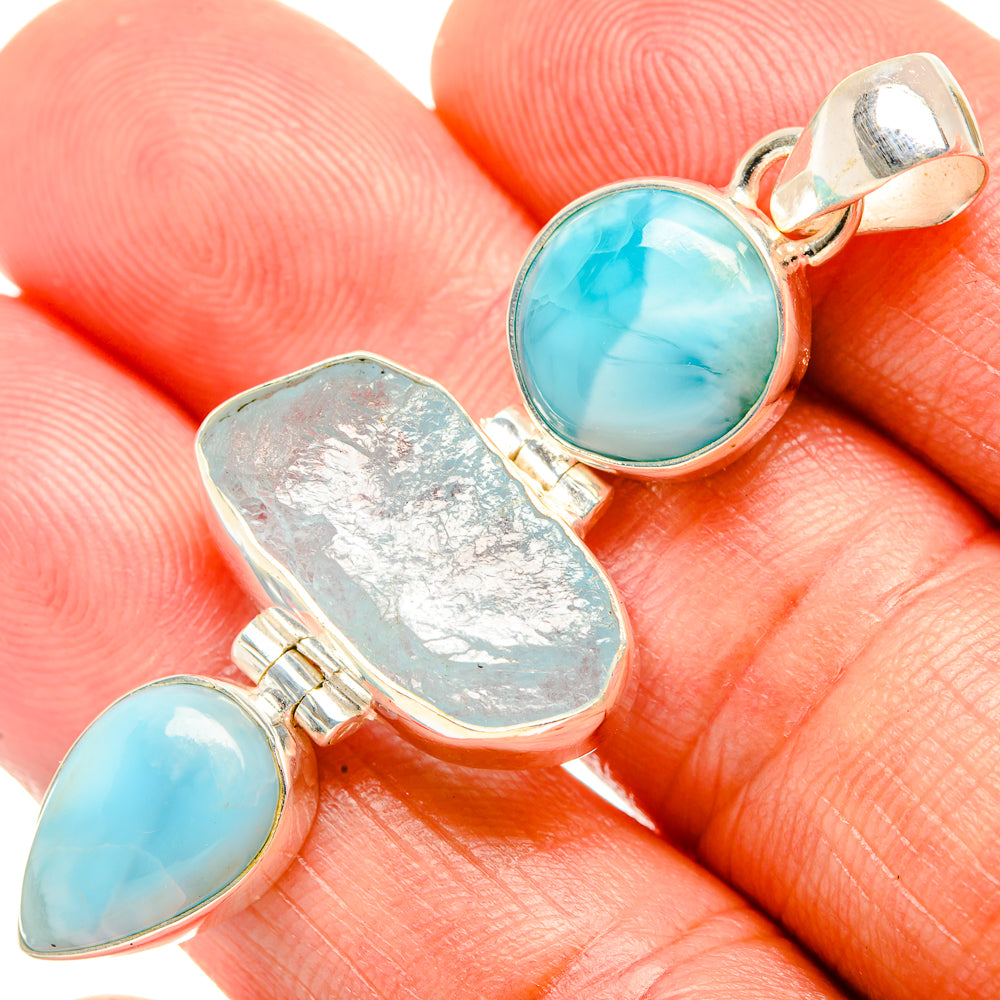 Aquamarine Pendants handcrafted by Ana Silver Co - PD33495