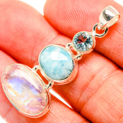 Rainbow Moonstone Pendants handcrafted by Ana Silver Co - PD33498